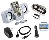Portable Folding White Stereo Speaker with USB cable + FM Radio Transmitter with Car Cable + 3-in-1 Charger Kit for Microsoft Zune all Generations