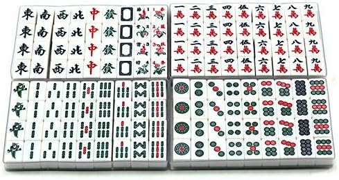 Set of 144 Tiles Mini Portable Traveling Lightweight Traditional Chinese Mahjong Mah-jong Set (Color: Light Purple)