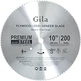 Buy 10-Inch 200 Teeth Ultra Fine Finish Plywood Cutting Saw Blade by Gilatools