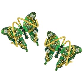 Amazon.com: Lunch at The Ritz Couture Butterfly Dots - Emerald Clips: Lunch at The Ritz Couture: Jewelry