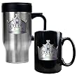 Los Angeles Kings Stainless Steel Travel Mug & Black Ceramic Mug Set - Primary Logo NHL Hockey