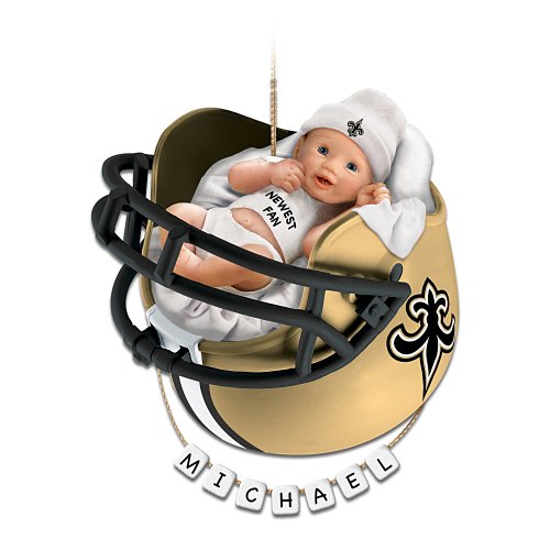 New Orleans Saints Personalized Baby's First Christmas Ornament by The Bradford Exchange