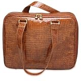 Mango Tango Faux Croc Laptop Bag - Brown (18)