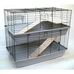 Kaninchenk�fig Meerschweinchenk�fig Sky doppelt, Sky 100, anthrazit/lichtgrau 102x54x93cm