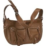 Tignanello Nantucket Front Zip Pockets Shoulder Cognac