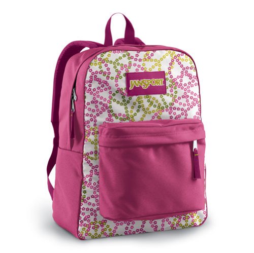 jansport pink peace sign superbreak backpack  more detail click!