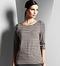  Autograph Essentials Slash Neck Stripe Jersey Top