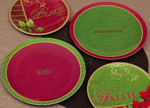 Eco Bamboo Round Dinner Plates, Traditions of Christmas