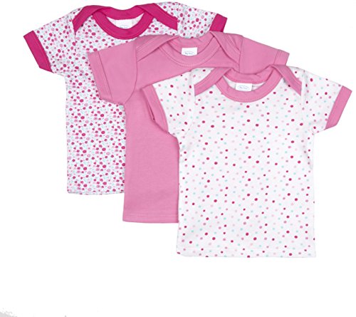 BIG OSHI Baby 3 Pack Lap Shoulder Crewneck Undershirt T-Shirts - PLK-803 - Pink, 18-24 Months
