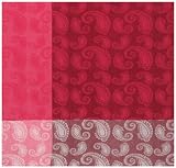 Durable Woven Jacquard 100% Cotton Paisley Pink and White Tablecloth 60x60 Inches