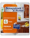 Saugstark & Sicher  Küchentücher 4-lagig , 4 Rollen