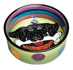 Henriksen Imports Mary Naylor Small Black Lab Dog Dish