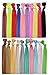 Syleia Pack of 20 Bright and Pastel Hair Ties Ponytail Holders Elastic Ribbon Band Crease Free Hand Knotted Fold Over Ouchless Strong Hold