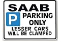 SAAB Car Parking Sign - Gift for 9000 900 9-3 9-5 turbo s se Models - Size Large 205 x 270mm
