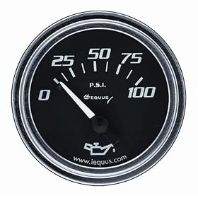 Equus 7234 Oil Pressure Gauge - Black