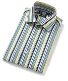 Ralph Lauren Mens Yellow,Black,Blue,Burgandy, and White Stripes Dress Shirt
