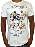 ED HARDY by Christian Audigier Mens Tattoo Logo Short Sleeve T-Shirt Tee Top Cream