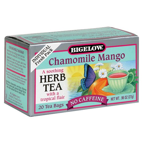 Bigelow Chamomile Mango Herbal Tea, Tea Bags, 20-Count Boxes (Pack of 12) by Chamomile Tea