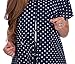 Smart Hospital Delivery Gown (L/XL, Navy Polka Dot)