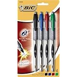 BIC Z4+ Needle Point Roller Pen, Extra Fine Point 0.5 mm, Assorted, 24 Pens