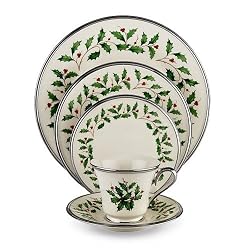 Lenox Holiday Platinum Ivory China 5-Piece Place Setting, Service for 1
