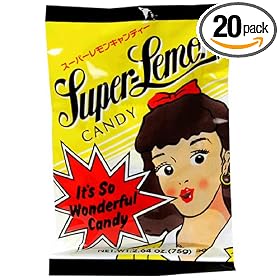 Santa Japanese Candy, Super Lemon Sour, 2.6-Ounce Bags (Pack of 20)
