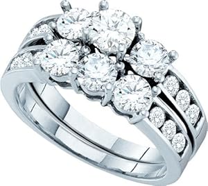 Gold and Diamonds GC2850-W 2.00CT-DIA 3-STONE BRIDAL SET- Size 7