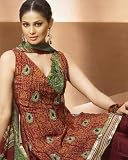 Wedding Dress Maroon French Crepe Salwar Kameez Unstitched Dress Material with Dupatta
