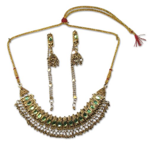 Brass and bead jewelry set 'Hindu Queen'