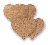 Nippies Tan Caramel Heart Waterproof Self Adhesive Fabric Nipple Cover Pasties