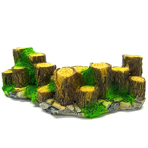 Wood fence Aquarium Ornament Driftwood 6" - Decoration fish tank Tree trunk rock