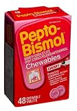 Pepto-Bismol Upset Stomach Reliever/Antidiarrheal Chewable Tablets, Cherry Flavor, 48-Count Boxes (Pack of 3)