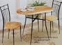 3pc Satin Black Natural Solid Wood Tapered Dining Table Chairs Set