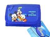 Disney Mickey & Friends Children's Tri-fold Wallet - Mickey Donald Goofy Wallet - Blue