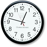 Charles Leonard Inc. Wall Clock with 14 Inches Thinline Quartz and 12 Inches Dial, Black and White, 1 per Box (76820)