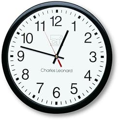 Charles Leonard Inc. Wall Clock with 14 Inches Thinline Quartz and 12 Inches Dial, Black and White, 1 per Box (76820)