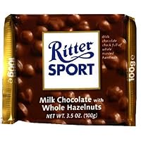 Ritter Sport, Milk Chocolate with Whole Hazelnuts, 3.5-Ounce Bars (Pack of 10)