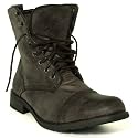 New Brown Army Military Combat Worker Flat Lace Boots Sz 3-8