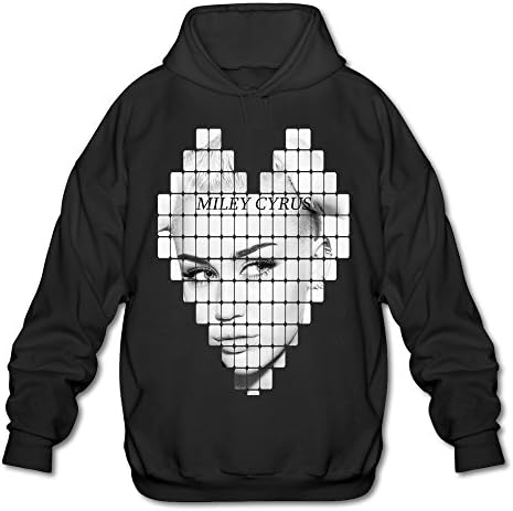 Shichuang Men's Miley Cyrus Singer Pop Hoodie M Black