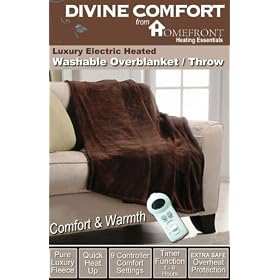 Homefront Pure Luxury Soft Washable Electric Heated Chocolate Throw (160 x 130 cms)