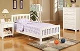 3 PC. Bedroom Set with Twin bed, Night Stand and Chest in White Finish