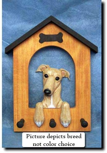 Greyhound (Fawn) Doghouse Leash Holder