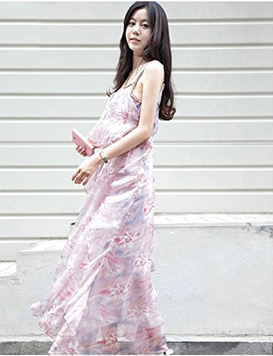 [Kapua] エレガント フェミニン マキシ シフォン  ワンピース  レディース op