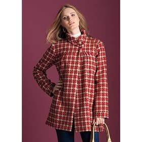 Jessica London Plus Size Geometric Wool-Blend Swing Coat