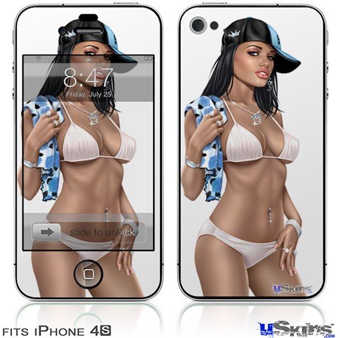 iPhone 4S Skin  Tia Pin Up Girl
