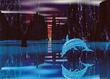 Virtual Lagoon (CG Dolphin) Art Poster Print - 22