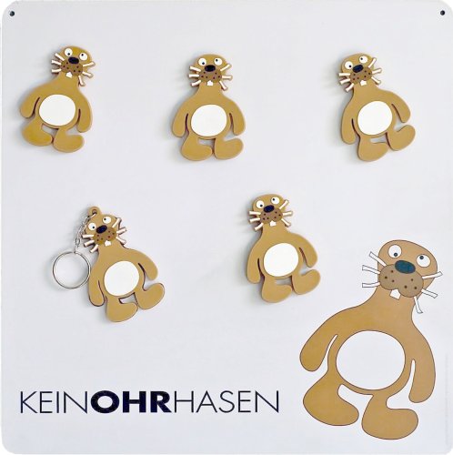 MMmedia 45 - Keinohrhasen Magnettafel mit 4 Magneten und 1 Schlüsselanhänger