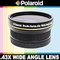 Polaroid Studio Series .43x High Definition Wide Angle Lens With Macro Attachment, Includes Lens Pouch and Cap Covers For The Olympus PEN E-P2, PEN E-PL1, E-PL2 Digital SLR Cameras Which Has The ( 17mm, 45mm) Micro Olympus Lenses