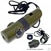 6-in-1 Outdoors Survival Mini Kit (Whistle + Compass + Magnifier + LED Flashlight + more)