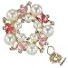 Leaves Wreath Venetian Pearl Brooch Pin - Pink Leaves Wreath Venetian Pearl Brooch Pin - Pink